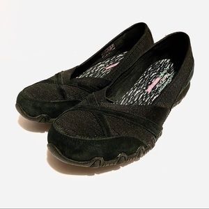 Black Sketcher Biker Skimmer flat shoes women’s 8